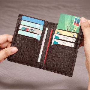 Mens Cowhide ID Credit Card Holder Soft Multi Card Slots Portable Thin Small Wallet