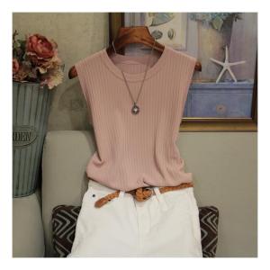 Áo Vest Không Tay Cổ Tròn Bằng Lụa Băng Mùa Xuân Hè Áo Lót Bên Trong Áo Khoác Ngoài Áo Vest Làm Thon Gọn Áo Vest Nữ