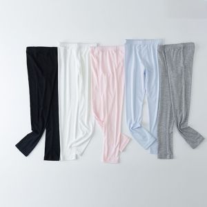 Childrens Modal Slim Fit Leggings Thin Pure Color Boys Girls Mosquito Proof Long Pants Baby Anti-Mosquito Pants Casual Style