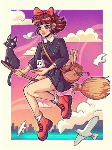 KAYOU | Cartoon Cute Girl Diamond Painting Embroidery Cross Stitch Fantasy Witch Mosaic Picture Handicraft Home Decor Gift