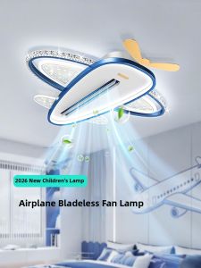 OSIZA | Cartoon Plane Boys Bedroom Ceiling Light with Eye Protection and Ion Fan
