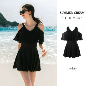 ชุดว่ายน้ำสตรี 2024 ใหม่ ชุดว่ายน้ำเอวสูง ทรงเข้ารูป ปกโปโล แขนกุด ลำลอง สำหรับผู้หญิง ชุดว่ายน้ำสปา ชุดว่ายน้ำเกาะอก