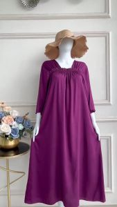 Daster Ayumi Batiste Nyaman & Panjang/pendek - Warna Solid