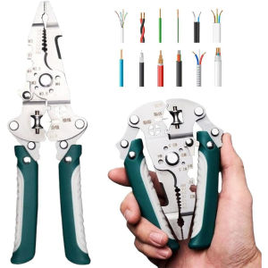 Foldable 18-in-1 Wire Stripping Pliers Crimping Tool - Multifunctional Electrician Pliers Professional-Grade Electrician Tools | Compact Folding Design for Secure Connections and DIY Projects