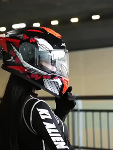 AXK Helmet Motorcycle Full Face Motorcycle Helmet – ICC Certified Breathable & Windproof Dual Visor (HD Anti-Fog/Sunscreen) Fits 52-62cm Men Women