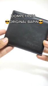 BAPIN Dompet Kulit Lipat Koin Kartu Pendek Pria Coklat dan Hitam