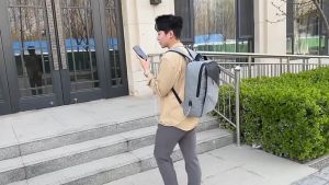 กระเป๋าเป้สะพายหลังกันน้ำความจุข 15.6 นิ้ว พร้อมพอร์ต USB สำหรับกระเป๋าคอมพิวเตอร์ สำหรับผู้ชาย/ผู้หญิง