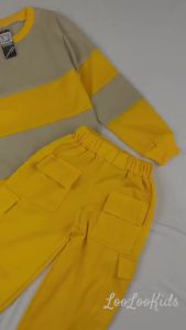 Baju Setelan Sweater Crop Celana Kargo Anak Perempuan 1-7 Tahun - Model Baju Terbaru Strip Salur Wanita - Stelan Switer Lucu Terlaris Cewek