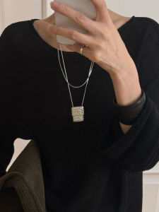 MUYANG | Dây chuyền bằng thép titan dệt MUYANG dành cho nữ Dây chuyền áo len dài thời trang Phong cách mới 2025 Dây chuyền trang sức hợp kim