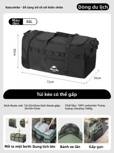 NatureHike | Túi Du Lịch Có Bánh Xe Gập Được Dung Lượng Lớn