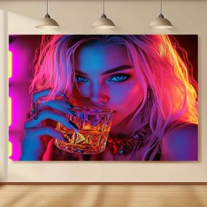 VIKAMA neon trendy tapestry colorful dust-proof portrait design living room sofa background wall decoration