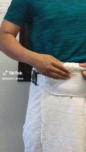 Hajj Umrah Belt Men Women Child White Large Mobile Phone Waist Safe Adjustable Anti Theft Bag Passport 116-145*15cm Putih