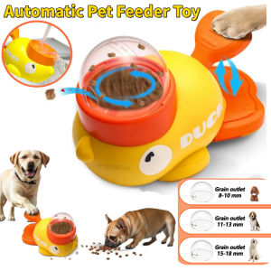 Aitemay Yellow Duck-Shaped Interactive Dog Treat Dispenser Durable Plastic Training dogToy Puzzle Slow Feeder Dog Entertainment Toy