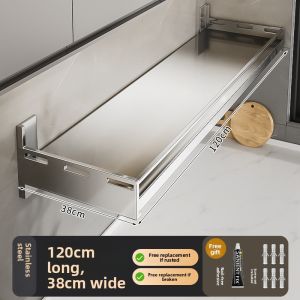 B&W | Wall-mounted Stainless Steel Microwave Storage Shelf