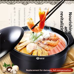 Large Size Ceramic Sand Pot Stove Top Induction Cooker High Temperature Resistant Soup Pot Health Preservation Cooking Utensil