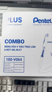 COMBO Bút Xóa Kéo V Plus Mini Roller & Bút Ký Pentel Energel BL57 0.7mm