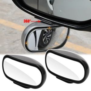 Car Rear View Mirror Wide-angle Rearview Mirror 360° Rotates Adjustable Suction Cup 125mmx50mm