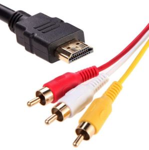 HDMI Male AC Electronic AV Component HDTV Audio Converter to 3 RCA Cable Video Adapter 1.5M