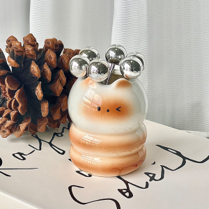 Adorable Siamese Cat Stainless Steel Fruit Fork Set Child Safe Dessert Small Fork Storage Canister Reusable Dining Utensils