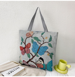 Túi Tote Canvas Thời Trang Cho Nữ Túi Xách Tay Có Dây Kéo Thêu Hoạt Hình Lớn Lý Tưởng Cho Công Việc Và Đi Làm