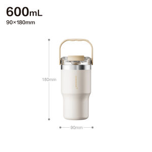 LocknLock | Large Capacity Ceramic Coated Vacuum Insulated Tumbler 600mL 880mL Portable Thermal Flask with Handle for Hot Cold Drinks Stainless Steel Water Bottle