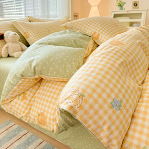 Cotton Bedding Set Country Style Pure Cotton Quilt Cover Sheet Duvet Protector Student Dormitory Three Piece Set Four Piece Set