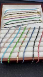 YUYAN(YUYAN BIRDNEST) | 2.5*5mm Colorful Zircon Tennis Bracelet Bangle for Women Luxury Silver Color Rainbow Crystal Hand Chain Jewelry Friend Gifts