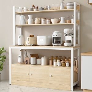 MUZU ชั้นวางของในครัว 160cm ตู้ครัว ตู้เก็บของ ตู้เก็บชาม ตู้เก็บจานชาม ตู้เก็บของในครัว เคาน์เตอร์ห้องครัว ชั้นวางของครัว ชั้นวางพร้อมตู้