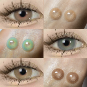 1 Pair Colored Pupils for Eyes Natural Blue Big Eyes Contacts Cosmetics Gray Eye Color Lens Gray Lenses for Woman WOOEYE