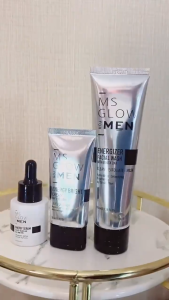[SKINCARE PRIA] MS GLOW FOR MEN | Paket Basic Ms Glow | Paket Wajah Brightening | Isi 3 in 1 Free Pouch Skincare Pria