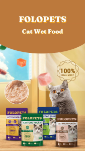Makanan Kucing Basah Sachet 85gr Kitten Adult Wet Cat Food Pouch - High Protein Disukai Kucing