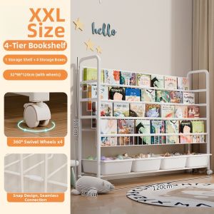 XINGU | Childrens Mobile Multi-layer Bookshelf and Toy Storage