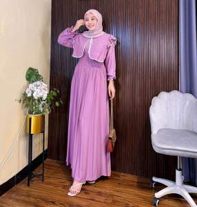 RENGGANIS - CLADIA DRESS KONDANGAN BAHAN RAYON TWILL PREMIUM SUPER ADEM DAN LEMBUT OUTFIT KONDANGAN OUTFIT SIMPLE OUTFIT HANGOUT DRESS PANTAI DRESS MUSLIMAH BAJU PANJANG WANITA POLOS GAMIS FULL MOTIF GAMIS POLOS BUSUI FRIENDLY