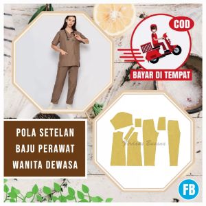 【COD】Pola Setelan Baju Perawat Wanita Dewasa | Pola Baju Wanita Lengkap | Pola Instan | Pola Jiplak | Pola Jahitan Lengkap Firdaus Busana