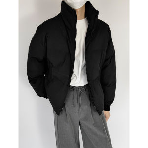 Cotton-Padded Coat Mens Winter Thick Loose Ins Trendy Couple Bread Coat Simple Korean Style Popular Windproof Cotton Coat Jacket Men