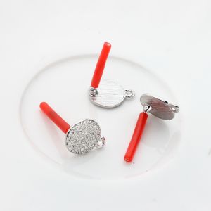 Zinc Alloy Retro Round Earring Base Connectors Linkers 6pcs/lot For DIY Earring Jewelry Accessories