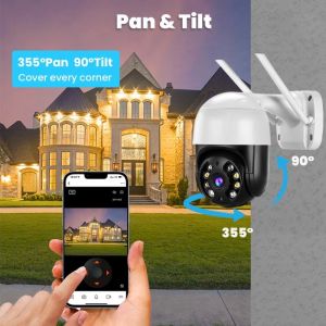 4K 8MP PTZ WiFi IP Camera Outdoor - 4X Digital Zoom AI Human Detection H.265 P2P Two - Way Audio Wireless CCTV Security Camera