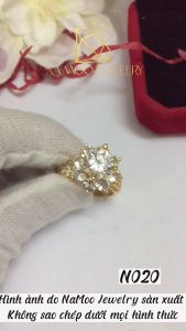 Nhẫn Nữ Nụ Cao Hoa Đá Nạm Đá Viền N020