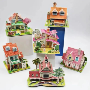 The Paper 3D Jigsaw Puzzle White Card Handmade House Model Assembled Toys