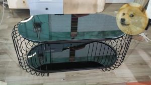 Bàn Trà Đơn Sofa Phòng Khách Khung Lồng Chim 2 Mặt Kính Bầu Dục ( Mặt Kính Dưới Lọt ) Sang Trọng Hiện Đại