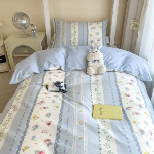Pure Cotton Dormitory Bedding Three-Piece Set Student Bed Canopy Cover Single Quilt Cover 90x190cm Bedding Simple Style