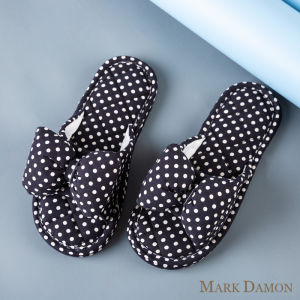 New Korean Style Butterfly Knot Pure Cotton Fabric Soft Cloth Bottom Silent Indoor Floor Slippers Cartoon Home Spring Autumn