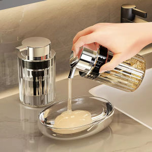 Plastic Dispenser for Liquid Soap Bathroom Shower Gel Foaming Bottle Hand Wash Liquid Press Type Dispensers Bathroom Accessories