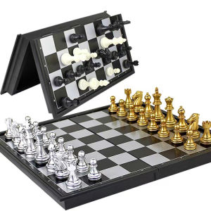 Rabbite Magnetic Board Chess Set Foldable Gold Silver Chess Pieces Quality Chess Game Board Games
