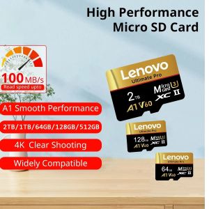 Lenovo 1TB 2TB ไมโครการ์ด SD การ์ดความจำ TF ความเร็วสูง512GB 256GB 128GB กล้องโทรศัพท์เล่นเกมจัดส่งทั่วโลก2025ใหม่