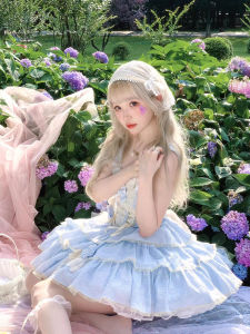 ชุดเดรสสั้นโลลิต้าบัลเลต์สีฟuschiaและblue ชุดเดรสยาวคลุมเข่าสไตล์วินเทจสำหรับผู้หญิงในวัยรุ่นและผู้ใหญ่