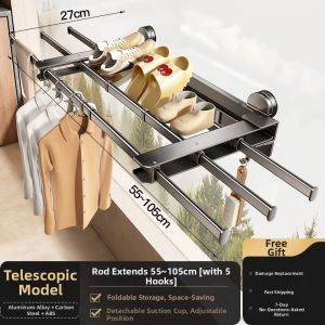 TIANDIYU | Foldable Extendable Balcony Window Clothes Shoes Drying Rack