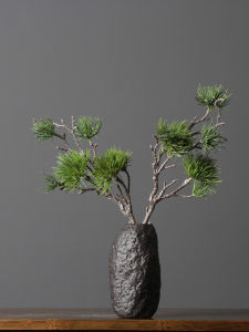 Chinese Style Simulation Pine Branch Welcome Guest Pine Branch Green Plant Bonsai Living Room Tea Room Zen Office Desktop Decorations