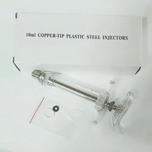 Fiber glass syringe Heavy duty syringe with 1 Dozen assorted needles for pig piglets cow chicken Piggery farm equipment