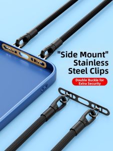 YINGYUE | Double-Buckle Ultra-Thin Premium Neck-Wrist Chain Connector Durable Anti-Loss Card Holder Mobile Phone Lanyard Clip